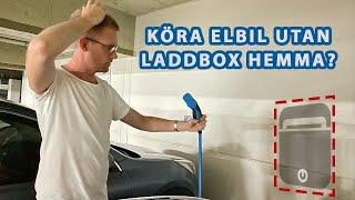 Jag kör elbil utan laddbox hemma! Fyra tricks för att klara det!