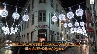 Iluminação de Natal da Cidade Ponta Delgada. Ilha de São Miguel Acores