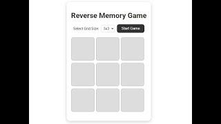 Reverse Memory Game iin VanillaJS