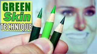 OMG...It Works with Colored Pencil! Green Base Realistic Skin Tone Drawing Tutorial