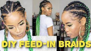 DIY Feed In Braids | Natural Hairstyles / Protective Hairstyles For My Natural Queens