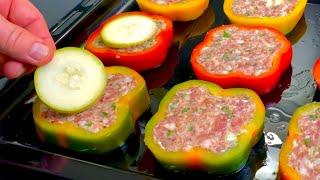 An easy recipe for baked stuffed peppers and zucchini! Great delicious dinner!