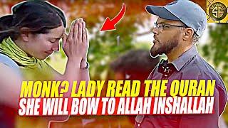 Female Monk?? BOWS to Muslim But Inshalla She'll Bow to ALLAH | SpeakersCorner Hashim