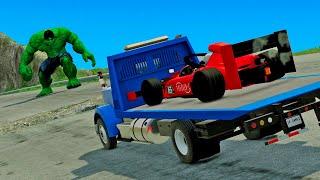 CARROS vs LADEIRA com Goku e Hulk | BeamNG.Drive