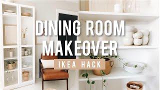 IKEA BILLY BOOKCASE HACK // DINING ROOM MAKEOVER