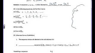 Calculus 2 - 11.1 Sequences (Part 1 of 2)