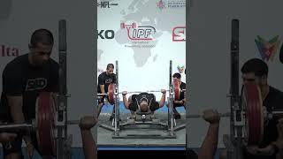 World Sub-Junior Record Bench Press classic with 208.5 kg by Pavel Benda CZE in 120kg class