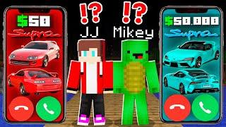 JJ and Mikey Calls Poor Rich Phone Car Supra in Minecraft - Maizen?!