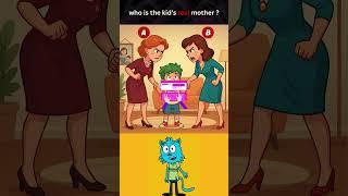 Who’s the Real Mom? ‍ Look at the Clue! #Shorts #riddles #brainteasers
