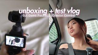 dji osmo pocket 3 creator combo — ୨୧˚ unboxing & test vlog