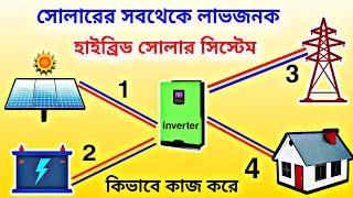 হাইব্রিড সোলার সিস্টেম কি করে কাজ করে | কি কি সুবিধা আছে | বিল আসবে না | Hybrid Solar System Works