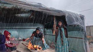 Surviving In Cold and Rain: A Single Mother and Her Children