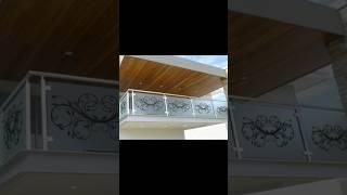 Glass balcony steel grill ||#glass #railingdesign #design
