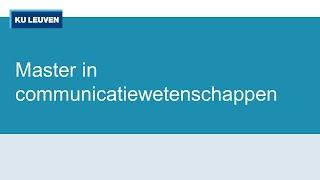 Master in de communicatiewetenschappen (online infosessie)