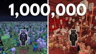 Minecraft, But There's 1,000,000 Mobs