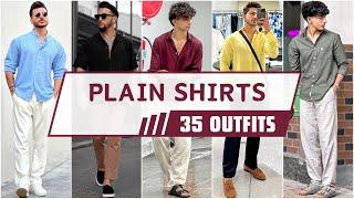 35 Ways To Style Plain Shirts In Summer 2024 | Men's Fashion