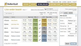 How to buy gold, silver & platinum on the BullionVault order board