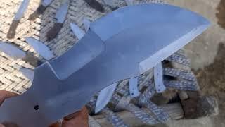 Custom Handmade D2 Steel Hunting Tracker Knife Blank Blade Under Making Process