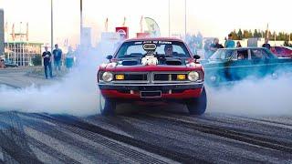 BIG V8 MUSCLE CARS Gone WILD!! *Burnouts* - Porvoo Cruising 8/2022