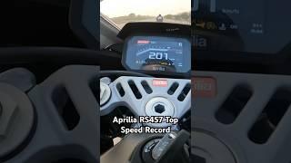 Aprilia RS457 Top Speed Record 201 km/hr 