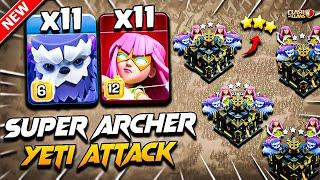 Best TH17 Attack Strategy With SUPER ARCHER & YETI | Town Hall17 Max Yeti Super Archer Attack COC