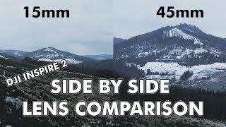 DJI Inspire 2 - X5s - DJI 15mm f1.7 vs Olympus M. Zuiko 45mm f1.8 - LENS COMPARISON / SIDE BY SIDE