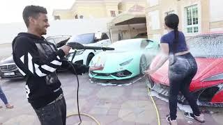 LANA ROSE GET SHOWER  WITH CAR WASH GADGET