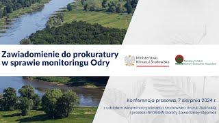 Zawiadomienie do prokuratury w sprawie monitoringu Odry