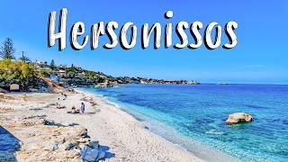 Hersonissos Crete, walking tour 4k, vlog, DRONE, Chersonissos Kreta, Greece travel guide 2025