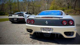 Ferrari 360 and Corvette Z06 Stingray mountain drive