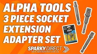 Alpha 42191 | 3 Piece HEX Shank Power Drill Socket Extension Adapter Set