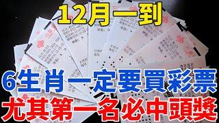 大吉兆！12月一到！這6大生肖一定要買彩票，尤其第一名，必中頭獎！偏財運極佳！前有貴人，後有財神！錯過再等10年！【般若之音】#生肖 #運勢 #風水 #財運