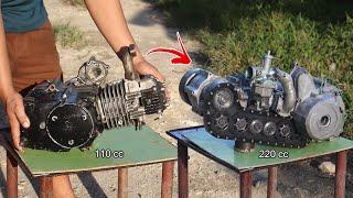 I Turn Motorcycle engine Into Opposed piston engine