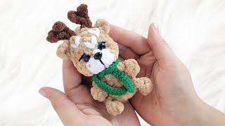 Малыш Олененок вязаный крючком из плюшевой пряжиcrochet deergehäkeltes Reh