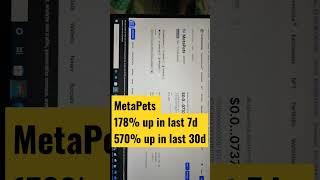 MetaPets 570% up in last 30days Subscribe for more Cryptoshorts #crypto #cryptoshorts #earninreal