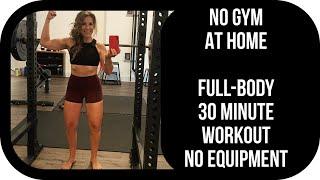 NO GYM - HOME -  30 Minute Full Body Workout - No equipment - Upper and Lower Body with Abs