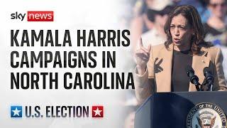 Vice President Kamala Harris holds campaign rally in North Carolina