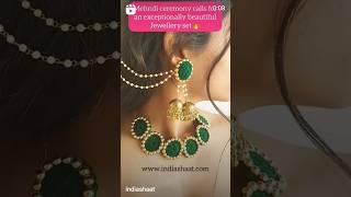 Green jewellery set #haldijewellery #mehndijewellery #greenjewelry #bridaljewellery #simplejewellery