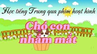 (Có phiên âm) Chó con nhắm mắt | Học tiếng Trung qua phim hoạt hình | Gấu Lười TV