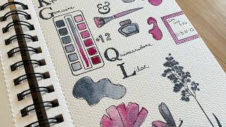 Watercolor swatch book (pages 10-12) testing Daniel Smith paints with a sample dot card #shorts