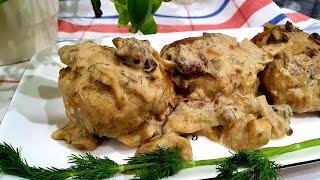 Poultry cutlets in mushroom sauce | Chicken meatloaf | cutlet Pozharsky/ Nasze dania 