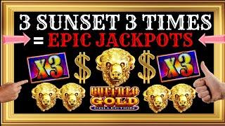 ️3 Sunset 3 Times = Epic Jackpots in Buffalo Gold Collection Slot High Bet