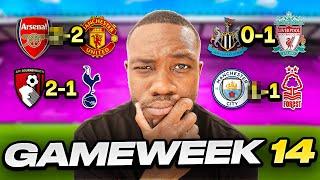 I Predict GW14 of the Premier League. Arsenal vs Man Utd!