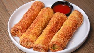 Crispy Chicken Bread Roll | Delicious Chicken Snacks | Chicken Roll Recipe