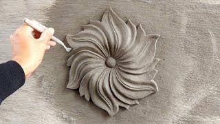 Very cool using compass to divide and create 3D floating cement leaves