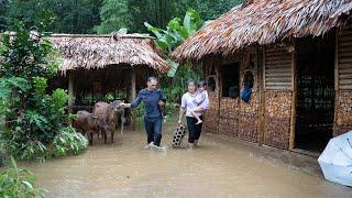 Single mother and police officer Nguyen struggled with the flood to rescue pets from the high water.
