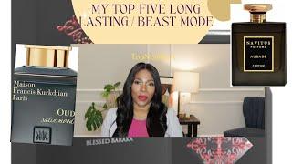 MY TOP FIVE LONG LASTING/BEASTMODE FRAGRANCE|TopNoteByA