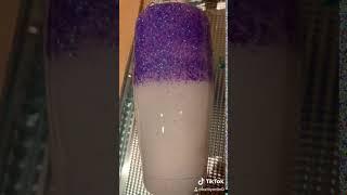 Purple & White chunky glitter thermal tumbler by Kreative Kreations