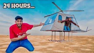 24 hours survival challenge in cardboard helicopter  Kishor Aashiq Umesh helicopter jahaj