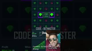 Use code BETMASTER , best mines strategy!! #stake #stakemm